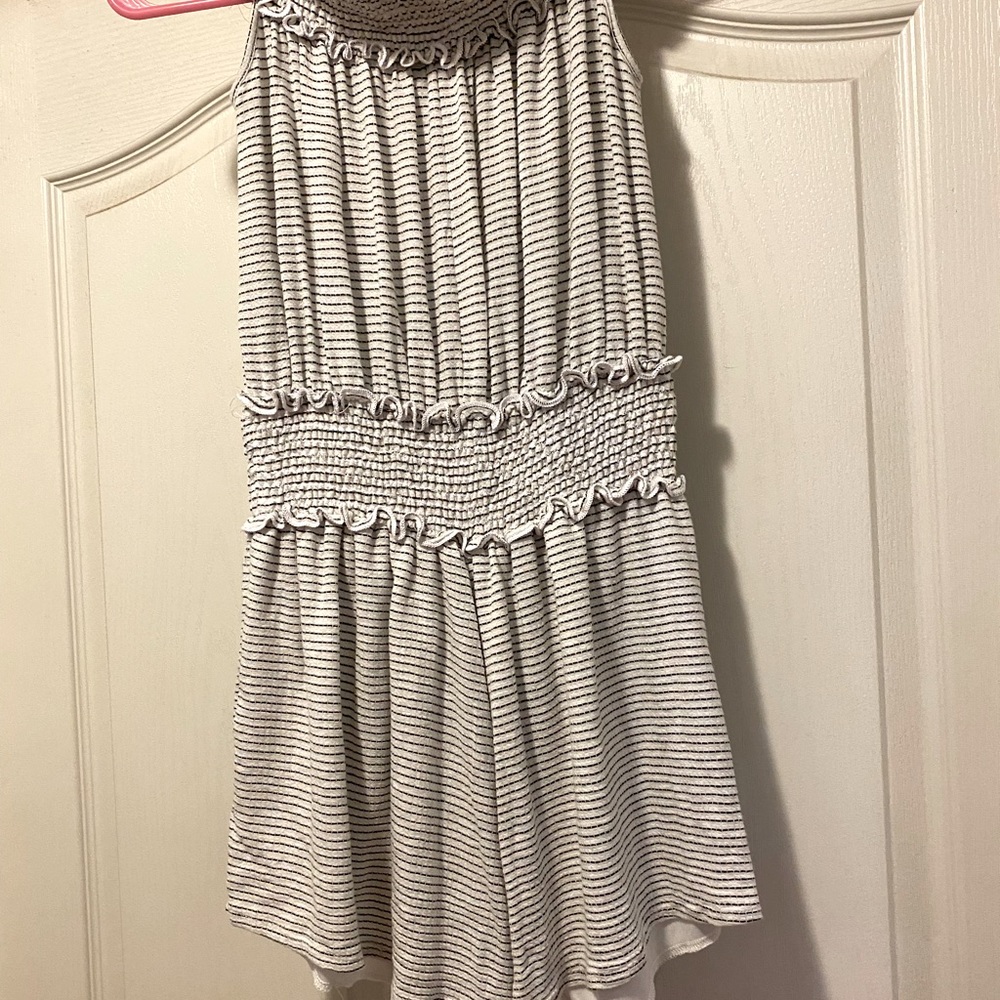 Black and white striped romper, size medium